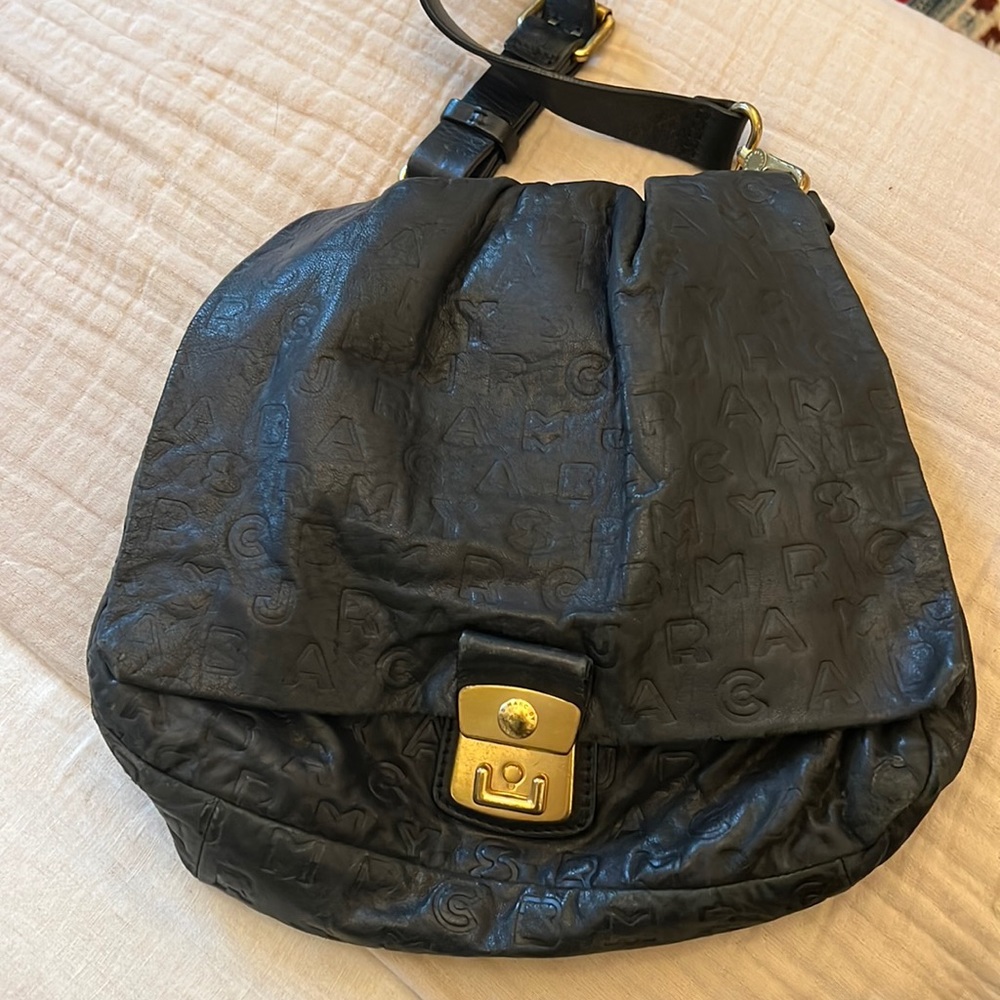 Marc by Marc Jacobs embossed, black, leather shoulder bag